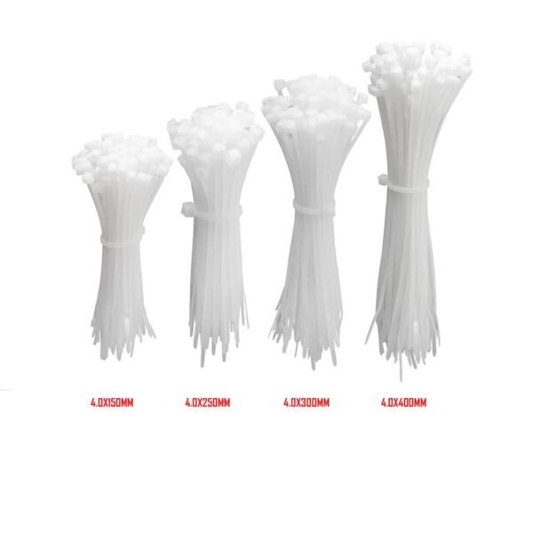 رباط بلاستيك أبيض 4.0X300MM 100PCS