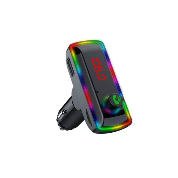 شاحن سيارة F12 عالمي مزدوج USB مع جهاز إرسال FM ومشغل MP3 للسيارة مزود بتقنية البلوتوث