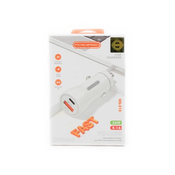 ميكرو سبيد PD_USB راس شاحن سيارة MS-210